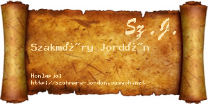 Szakmáry Jordán névjegykártya